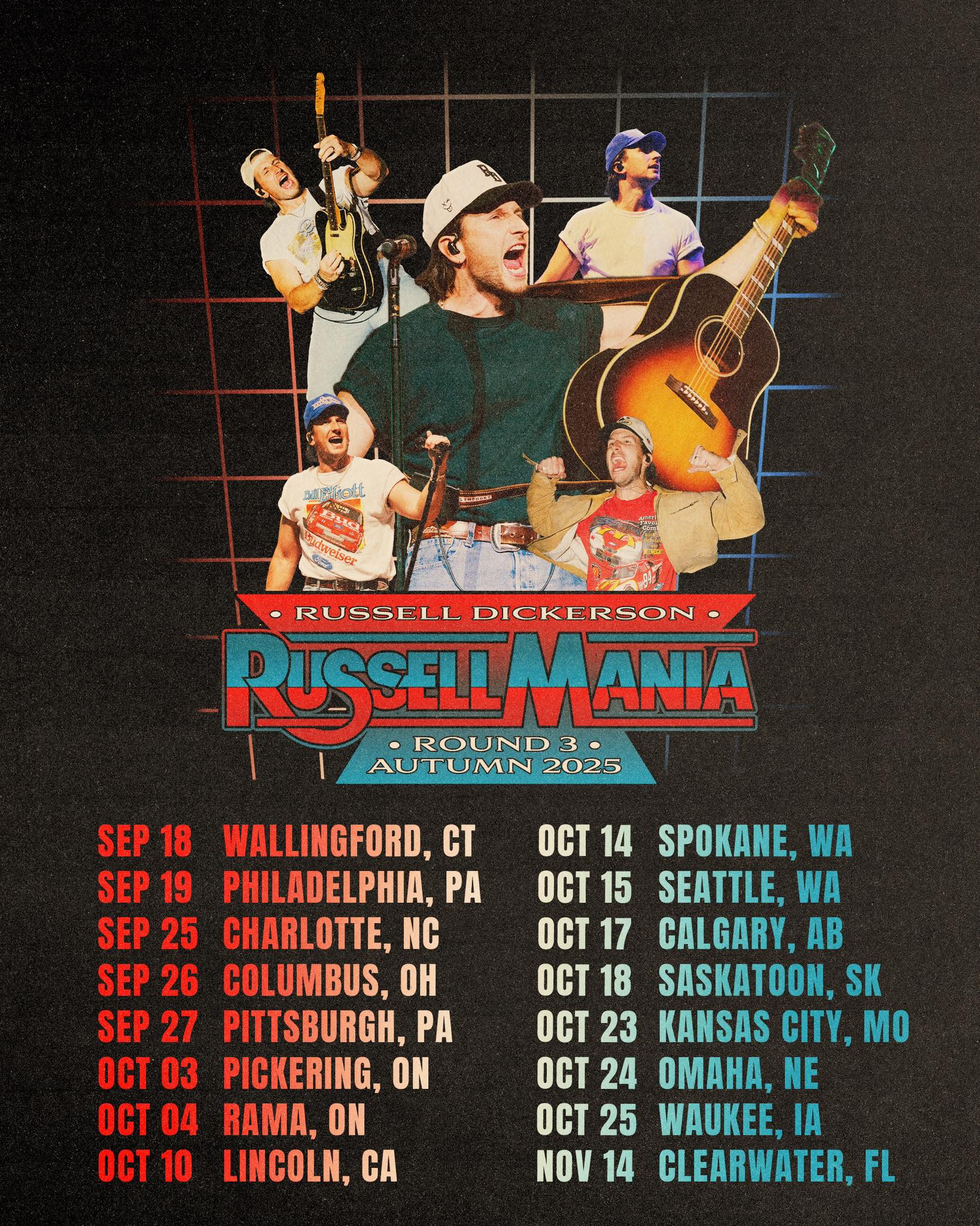 Russell Dickerson Russellmania Tour Poster 2026